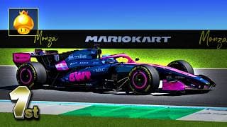 YouTube thumbnail for F1 Italian GP but it's Mario Kart
