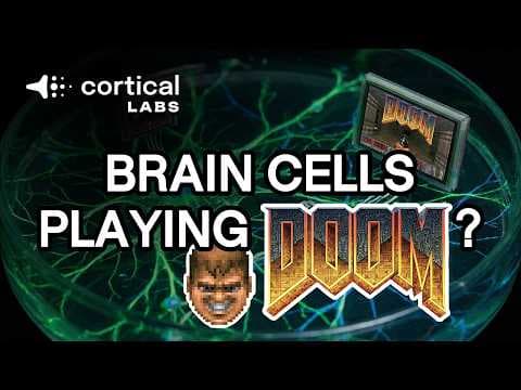 YouTube thumbnail for Living Human Brain Cells Play DOOM on a CL1