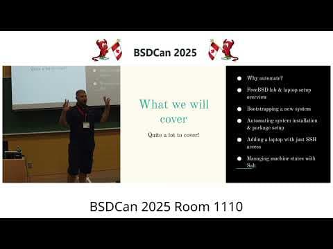 YouTube thumbnail for Automating My FreeBSD Lab: From Setup to Daily Use with Ansible & Salt by Roller Angel\ Automating My FreeBSD Lab: From Setup to Daily Use with Ansible & Salt