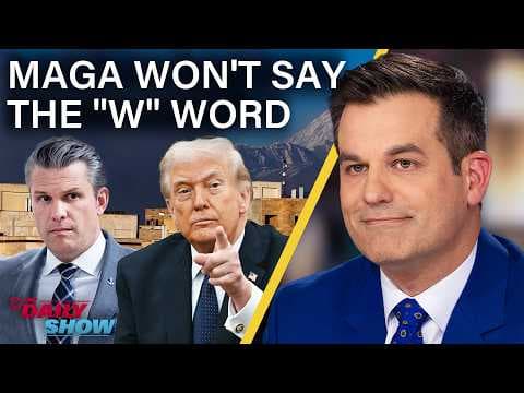 YouTube thumbnail for MAGA Refuses to Call Iran War a "War" as Americans Scramble to Flee Mideast