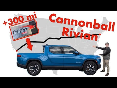 YouTube thumbnail for Can a Heavily Modified Rivian Take the EV Cannonball Record?