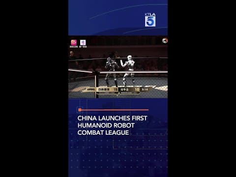 YouTube thumbnail for China launches first humanoid robot combat league