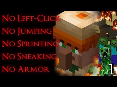 YouTube thumbnail for Can You Beat Minecraft With No Left-Click, No Armor, & Limited Movement?
