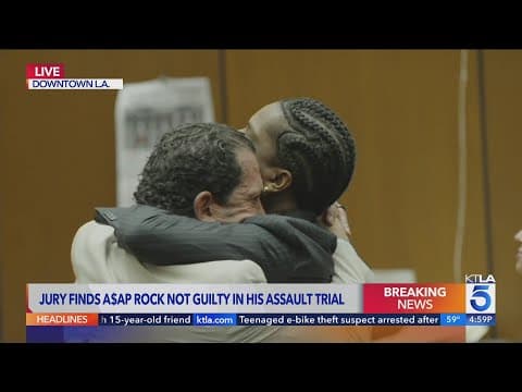 YouTube thumbnail for A$AP Rocky found not guilty