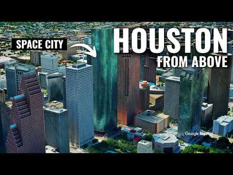 YouTube thumbnail for Houston From Above | Cinematic 4K Virtual Flyover Tour