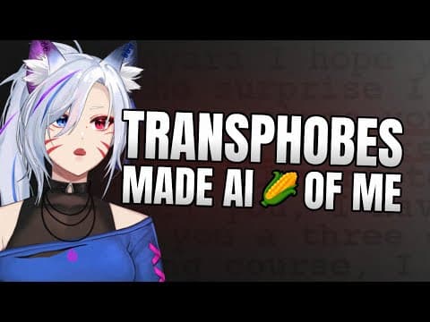 YouTube thumbnail for [CW: Transphobia] Trans vtuber gets creepy porn comic AI generated about her.