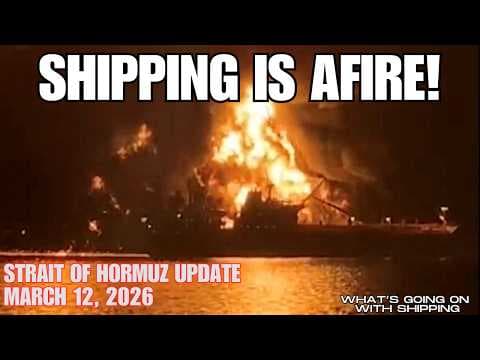 YouTube thumbnail for Shipping is Afire | Attacks off Kuwait | No Escorts, the Strategic Petroleum Reserve & the Jones Act