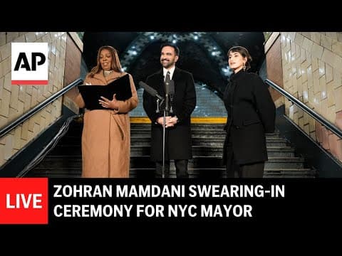 YouTube thumbnail for Zohran Mamdani swearing-in ceremony for New York City mayor - AP [6:42]