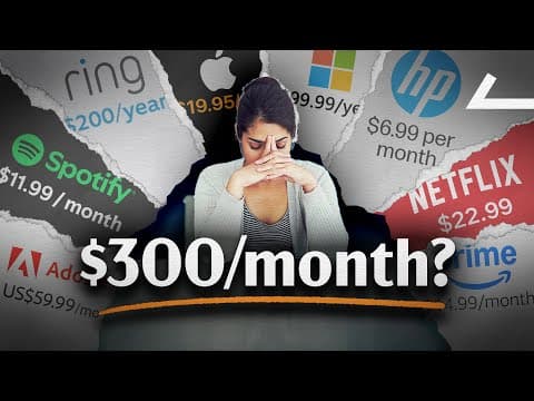 YouTube thumbnail for Subscriptions Are Ruining Our Lives. Here's Why They're Everywhere Now. | You'll own nothing and you'll be happy!